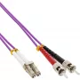 InLine Światłowodowy kabel dupleksowy LC/ST 50/125µm OM4 1m