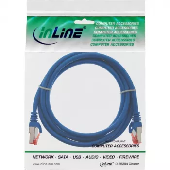 Kabel krosowy InLine S/FTP PiMF Cat.6 250MHz PVC miedziany niebieski 0,25m