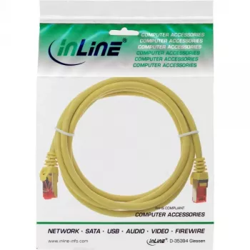 Kabel krosowy InLine S/FTP PiMF Cat.6 250MHz PVC miedziany żółty 0,3m