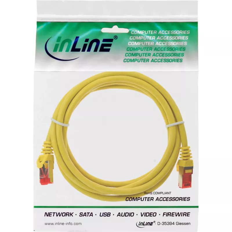 InLine Patch kabel S/FTP PiMF Cat.6 250MHz PVC miedziany żółty 3m
