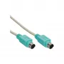 InLine Kabel PS/2 męski / męski szary z zieloną wtyczką 2m