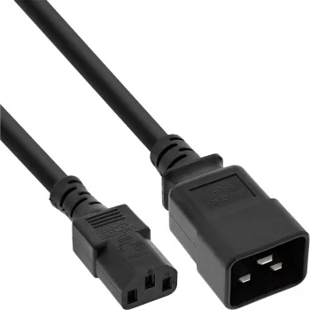 InLine adapter kablowya zasilania, IEC-60320 C20 na C13, 3x1,5mm², maks. 10A, 0,5m