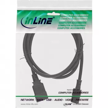 InLine adapter kablowya zasilania, IEC-60320 C20 na C13, 3x1,5mm², maks. 10A, 0,5m