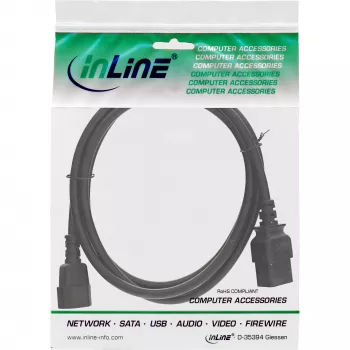 InLine adapter kablowya zasilania, IEC-60320 C14 do C19, 3x1,5mm², maks. 10A, 0,5m