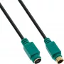 Kabel InLine PS/2, M/Ż, czarny/zielony, pozłacane styki, 3 m