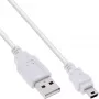 Kabel InLine USB 2.0 Mini, wtyk typu A męski / mini-B męski (5-pin), biały, 1 m