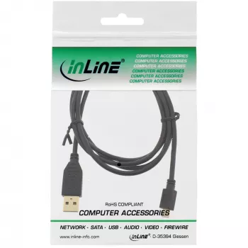 Kabel InLine Micro USB 2.0 USB typu A męski / Micro-B męski, czarny, 0,5 m