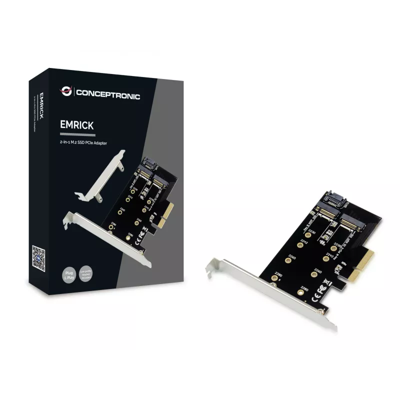 Conceptronic EMRICK 2-w-1 adapter M.2 SSD PCIe SATA AHCI NVMe