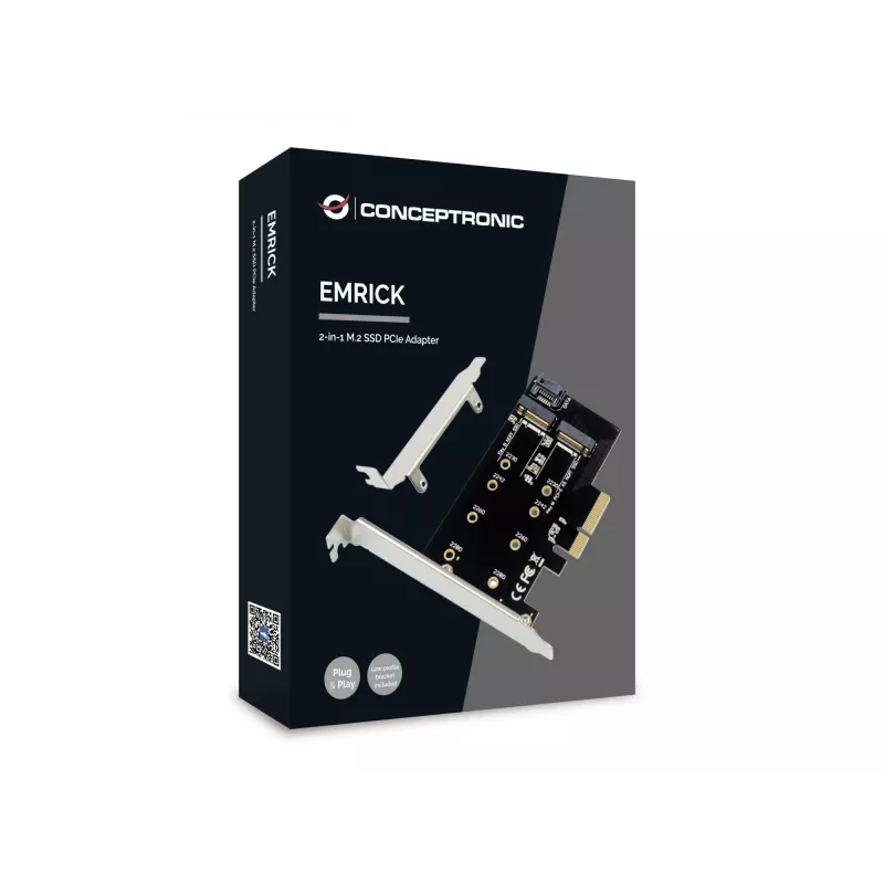 Conceptronic EMRICK 2-w-1 adapter M.2 SSD PCIe SATA AHCI NVMe
