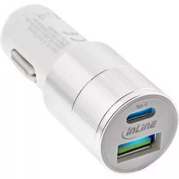 InLine USB car charger power-adaptor Quick Charge 3.0, biały