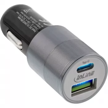 InLine USB car charger power-adaptor Quick Charge 3.0, czarny
