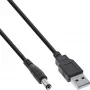 adapter kablowya InLine, USB A męski na wtyczkę DC 5,5 x 2,10 mm, czarny, 1 m
