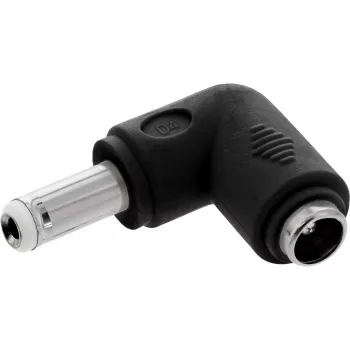 Adapter DC InLine 5.5×2.5 mm wtyk kątowy męski–żeński, wejście 5 V, wewnętrzny, czarny