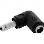 Adapter DC InLine 5.5×2.5 mm wtyk kątowy męski–żeński, wejście 5 V, wewnętrzny, czarny