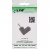 InLine Adapter DC 5,5x2,1 mm, wtyk DC męski/żeński kątowy, uniwersalny czarny