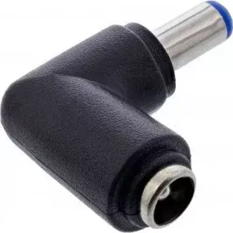 InLine Adapter DC 5,5x2,1 mm, wtyk DC męski/żeński kątowy, uniwersalny czarny