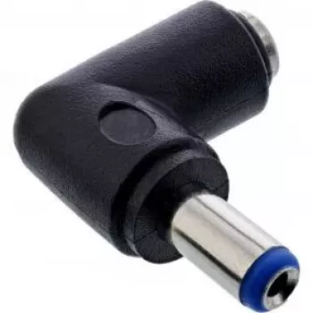 InLine Adapter DC 5,5x2,1 mm, wtyk DC męski/żeński kątowy, uniwersalny czarny