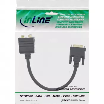 adapter kablowya DVI-I InLine 17301, wtyk DVI-I / gniazdo DVI-I + gniazdo S-VGA