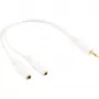 Kabel stereo Y InLine 3,5mm stereo M na dwa 3,5mm stereo F biały/złoty, 0,1m