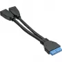 InLine USB 3.0 adapter kablowya internal 2x USB Type A female / mainboard header