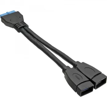InLine USB 3.0 adapter kablowya internal 2x USB Type A female / mainboard header