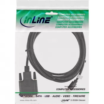 Kabel InLine Mini DisplayPort męski na DVI-D 24+1 męski, czarno-złoty, 3m
