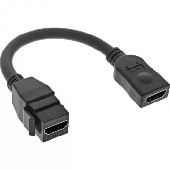 adapter kablowya InLine HDMI Keystone 4K/60Hz, HDMI A żeński/żeński, czarny, 0,2 m