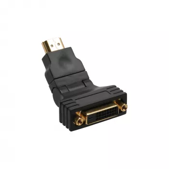 Adapter InLine HDMI na DVI, HDMI męski / 24+1 żeński, 180° kątowy, pozłacany