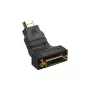 Adapter InLine HDMI na DVI, HDMI męski / 24+1 żeński, 180° kątowy, pozłacany