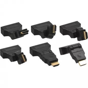 Adapter InLine HDMI na DVI, HDMI męski / 24+1 żeński, 180° kątowy, pozłacany