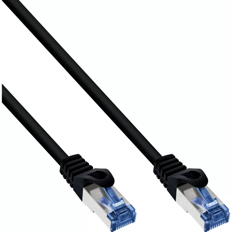 InLine Patch kabel, Cat.6A, S/FTP, PUR industrial, czarny, 40 m