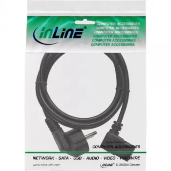 Kabel zasilający InLine, CEE 7/7 kątowa / 3-pin IEC C13 męski kątowy, 1,8 m