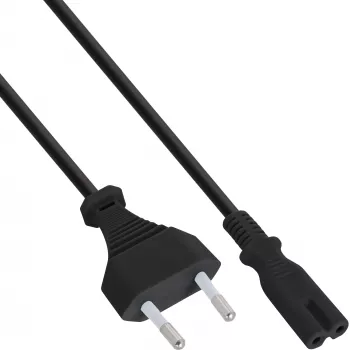 Kabel zasilający InLine, wtyk Euro / wtyk Euro8, czarny, 1,8m