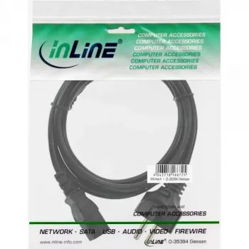Kabel zasilający InLine, CEE 7/7 prosty / 3-pinowe wtyk IEC C13 męski, czarny, 1,8 m