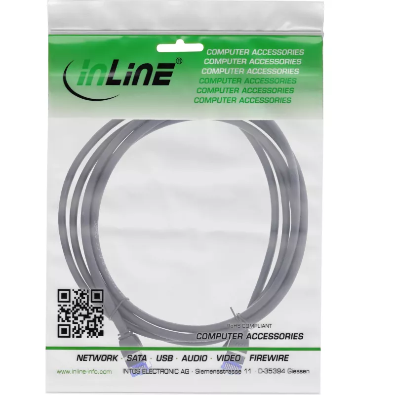 InLine Patch kabel cienki, Cat.6A, S/FTP, TPE (LSZH) elastyczny, PoE, czarny, 10m