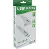 Kabel InLine USB4, USB-C, jednostronnie kątowy, PD 240W, 8K60Hz, TPE, biały, 0,5 m