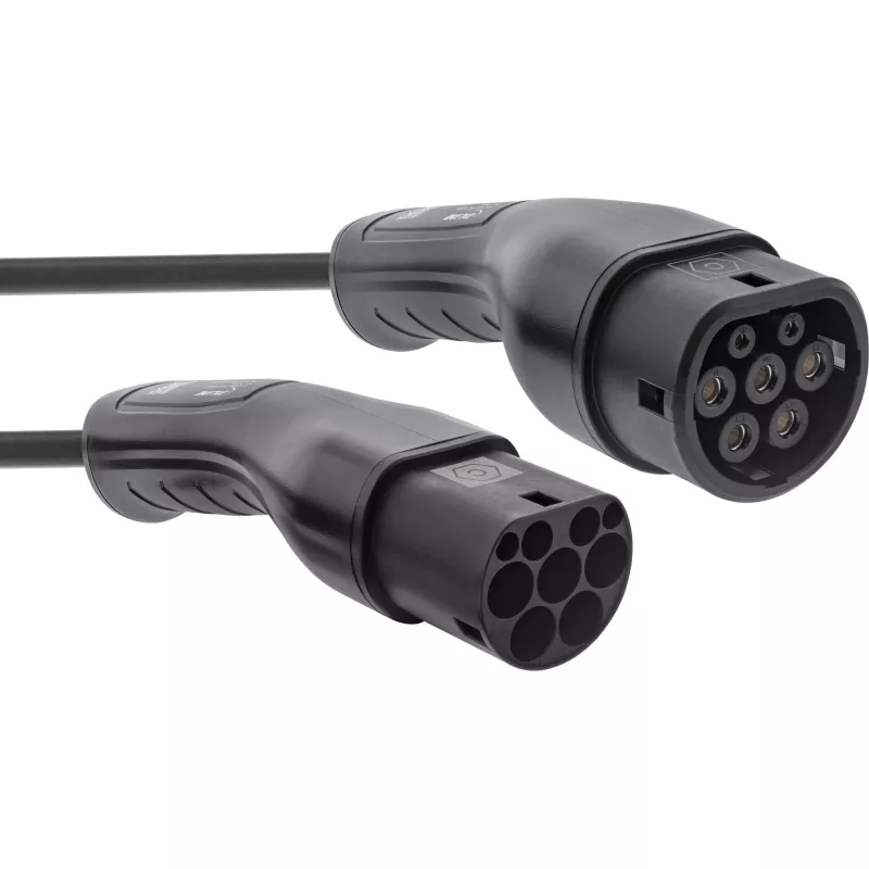 InLine EV spiralny kabel do ładowania samochodów 11kW Type2, 3-fazowy, 7,5m