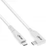 Kabel InLine USB4, USB-C, jedna strona pod kątem, PD 240 W, 8K60 Hz, TPE, biały, 1,5 m