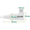 Kabel InLine USB4, USB-C, jedna strona pod kątem, PD 240 W, 8K60 Hz, TPE, biały, 1,5 m