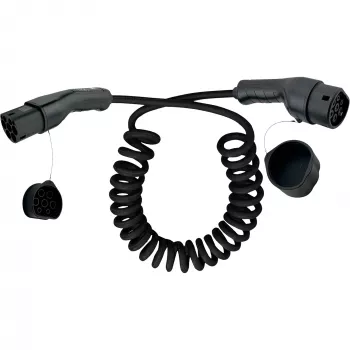 InLine EV spiral car charging kabel 11kW Type2, 3-phase, 5m