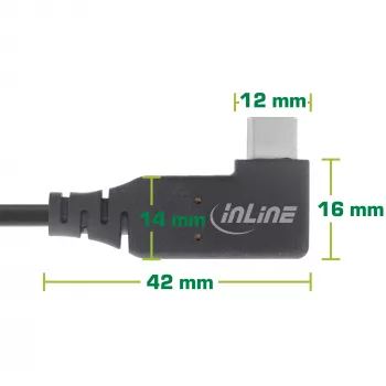 Kabel InLine USB4, USB-C, jednostronnie kątowy, PD 240W, 8K60Hz, TPE, czarny, 1,5m