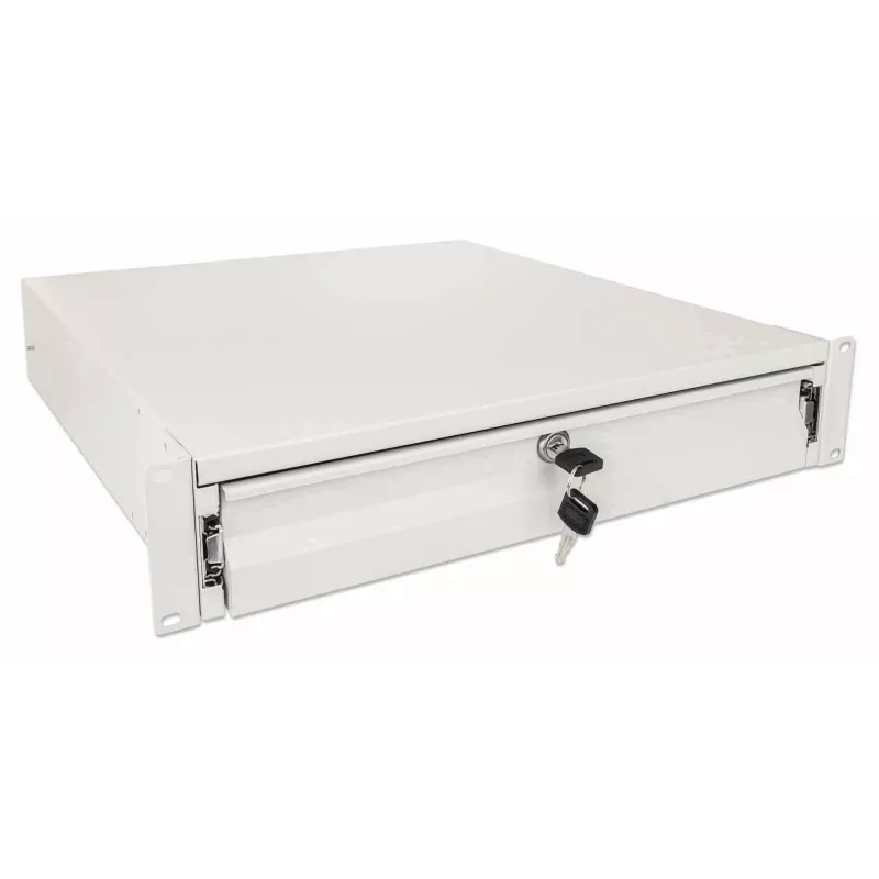 Szuflada do szafy rack Intellinet 19 cali, 2U, zamykana na klucz, głębokość 466 mm, szara