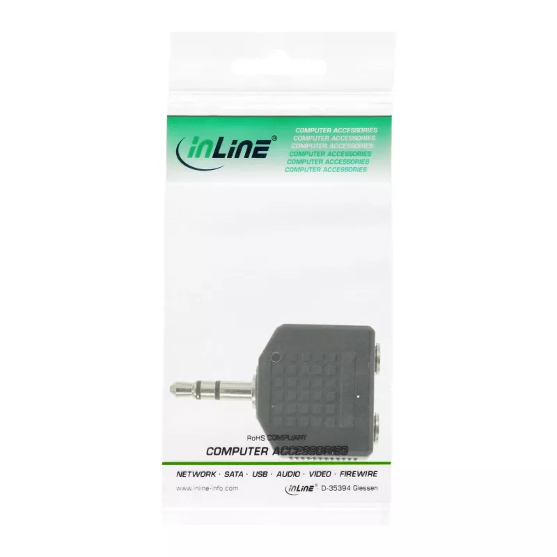 Adapter audio InLine 3,5 mm męski / 2x 3,5 mm stereo żeński