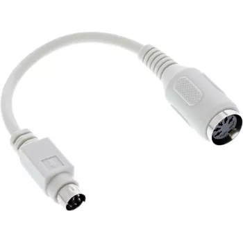 Kabel przejściowy InLine do klawiatury, 5-pinowe gniazdo DIN / wtyk PS/2, ok. 10 cm
