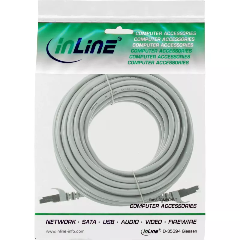 InLine kabel krosowy F/UTP kat.5e szary 7.5m