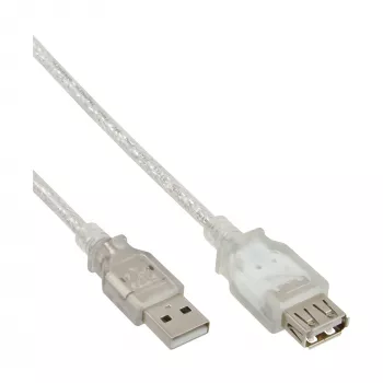 Przedłużacz USB 2.0 Typ A M/F InLine 34618 2m Przezroczysty