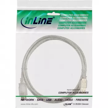 Przedłużacz USB 2.0 Typ A M/F InLine 34618 2m Przezroczysty
