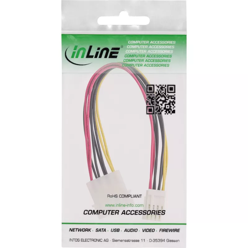 InLine wewnętrzny kabel zasilający Y 1x 5,25 cala Molex / 2x 3,5 cala Floppy 0,20 m