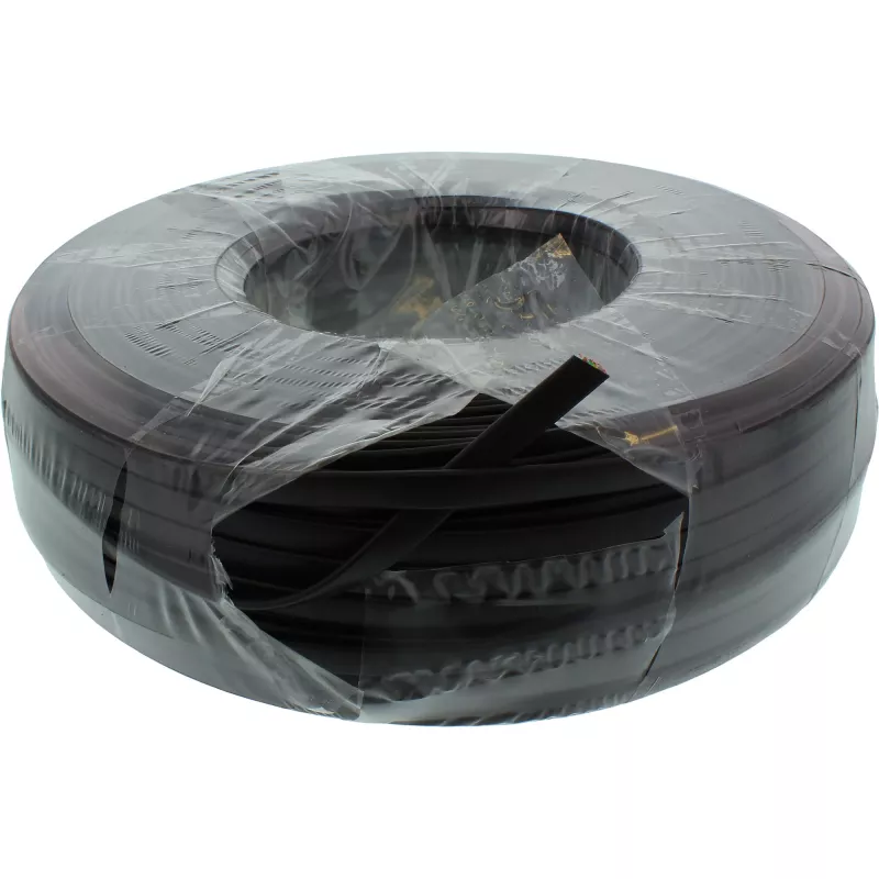 InLine Modular kabel 6 wire ribbon kabel czarny 100 m krążek