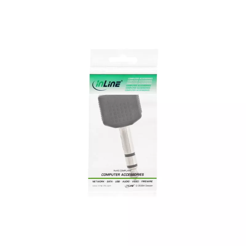 InLine Audio Adapter 6.3mm Stereo audio jack male / 2x 3.5mm Stereo female